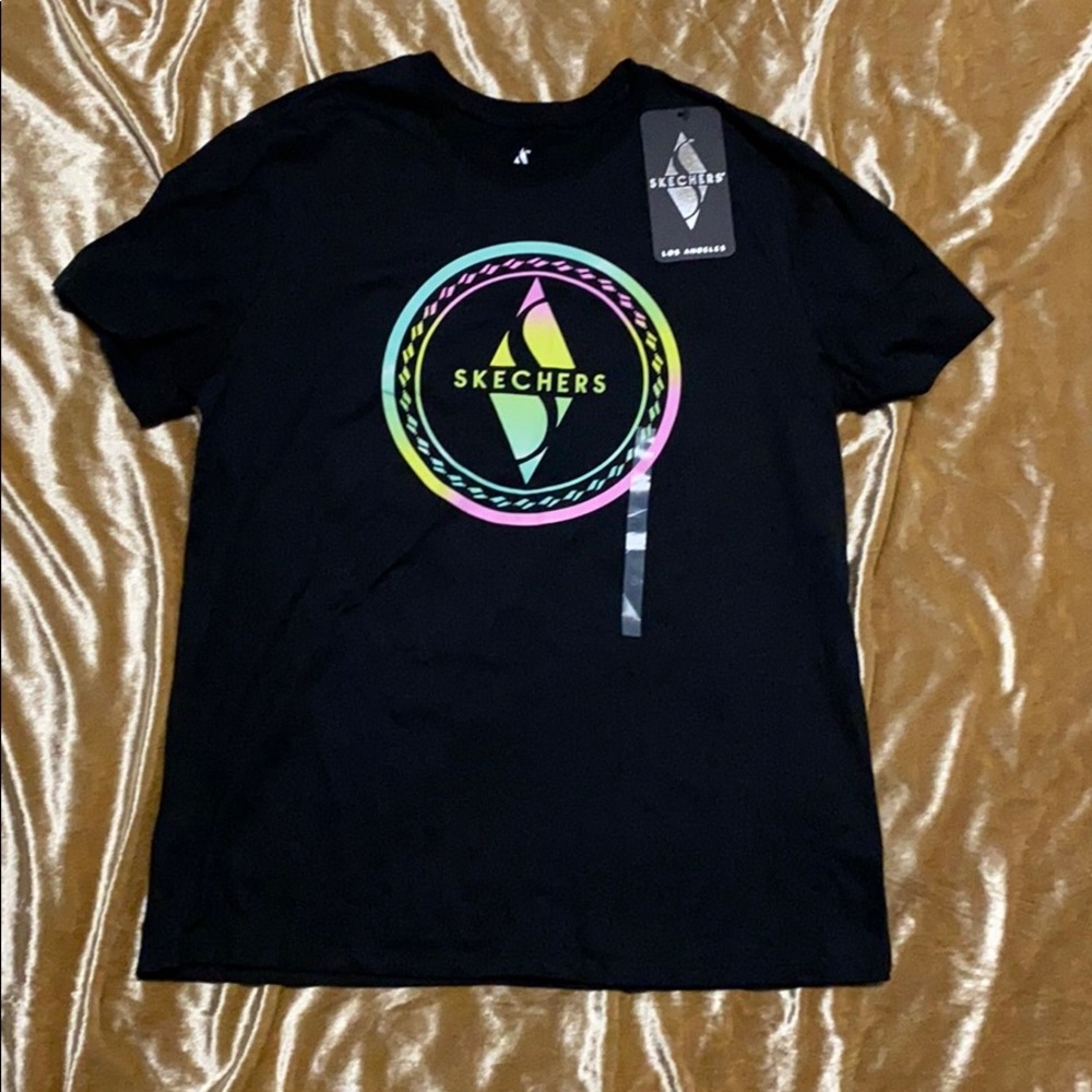 Skechers black logo crew neck relaxed tshirt